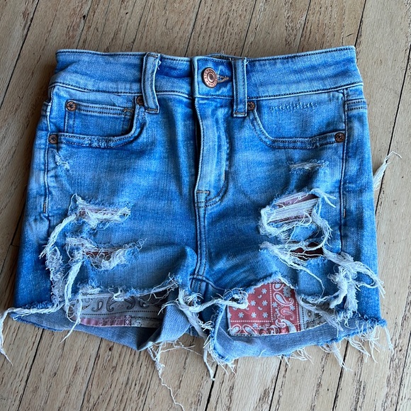 American eagle hi-rise shortie shorts size 00 like new - Picture 1 of 6